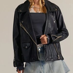 We The Free Jealousy Black Leather Moto Jacket